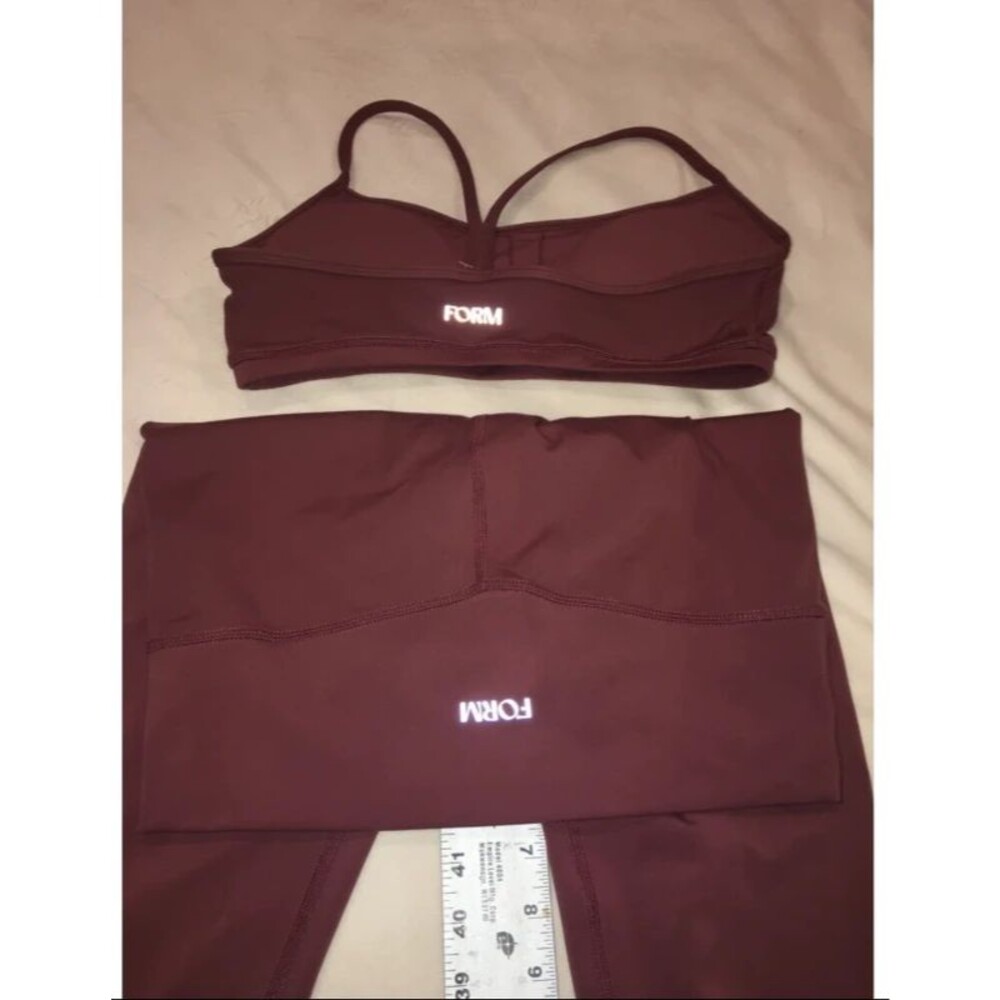Form Wns 2 Piece activewear set burgundy sports Bra M High Waisted Legging L-390